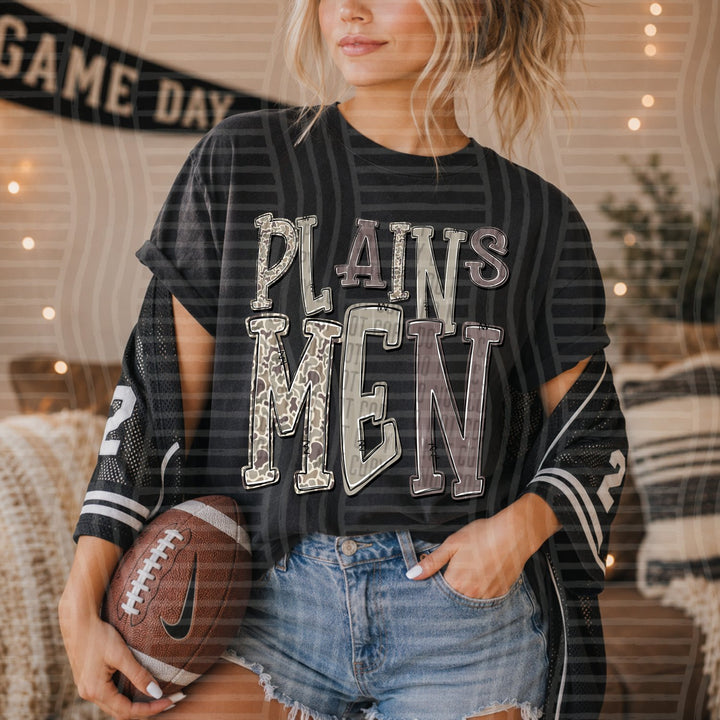 Plainsmen Camo Jumble Mascots DTF transfer