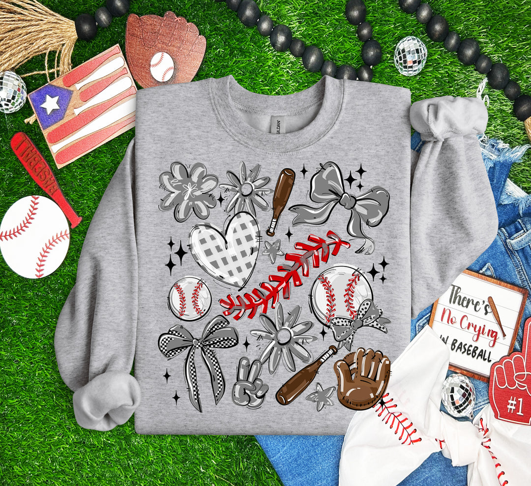 PLAY BALL COLLAGE BASEBALL GRAY