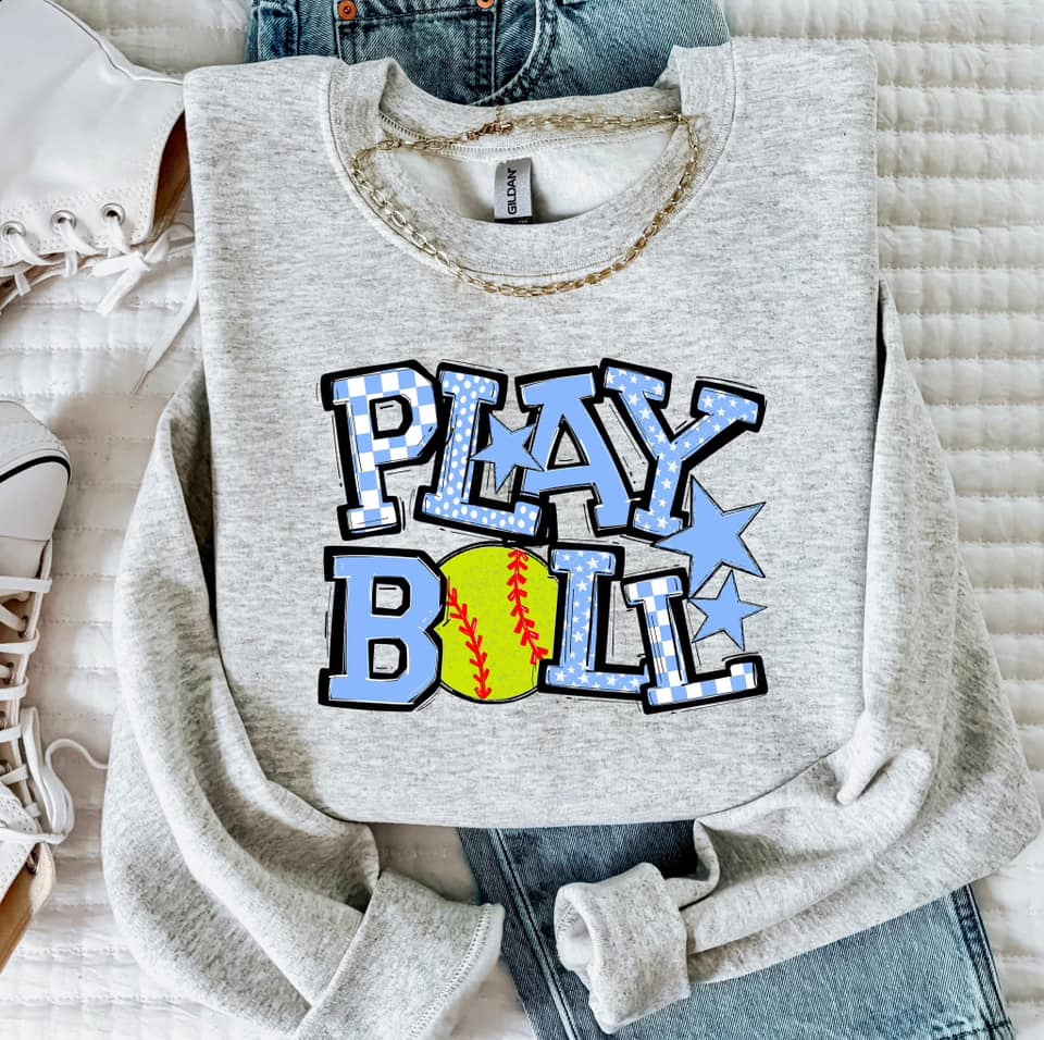 PLAY BALL COLUMBIA BLUE SOFTBALL