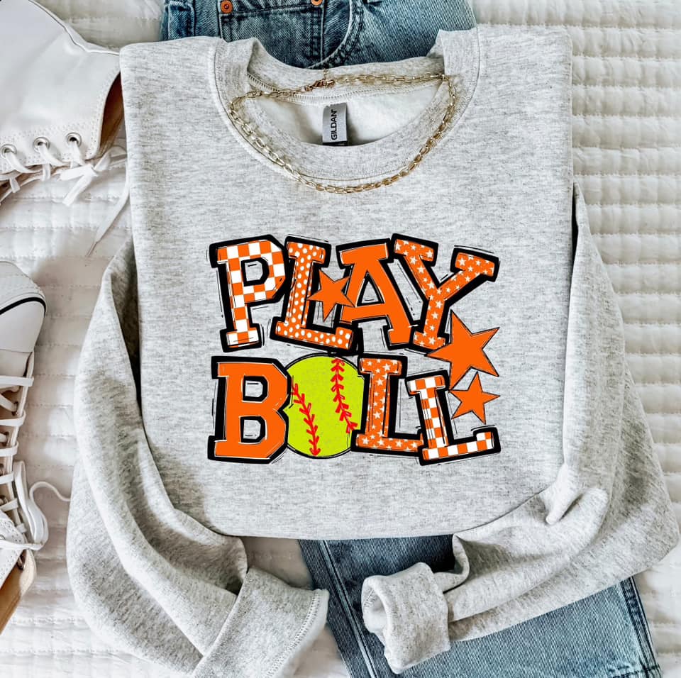 PLAY BALL ORANGE SOFTBALL