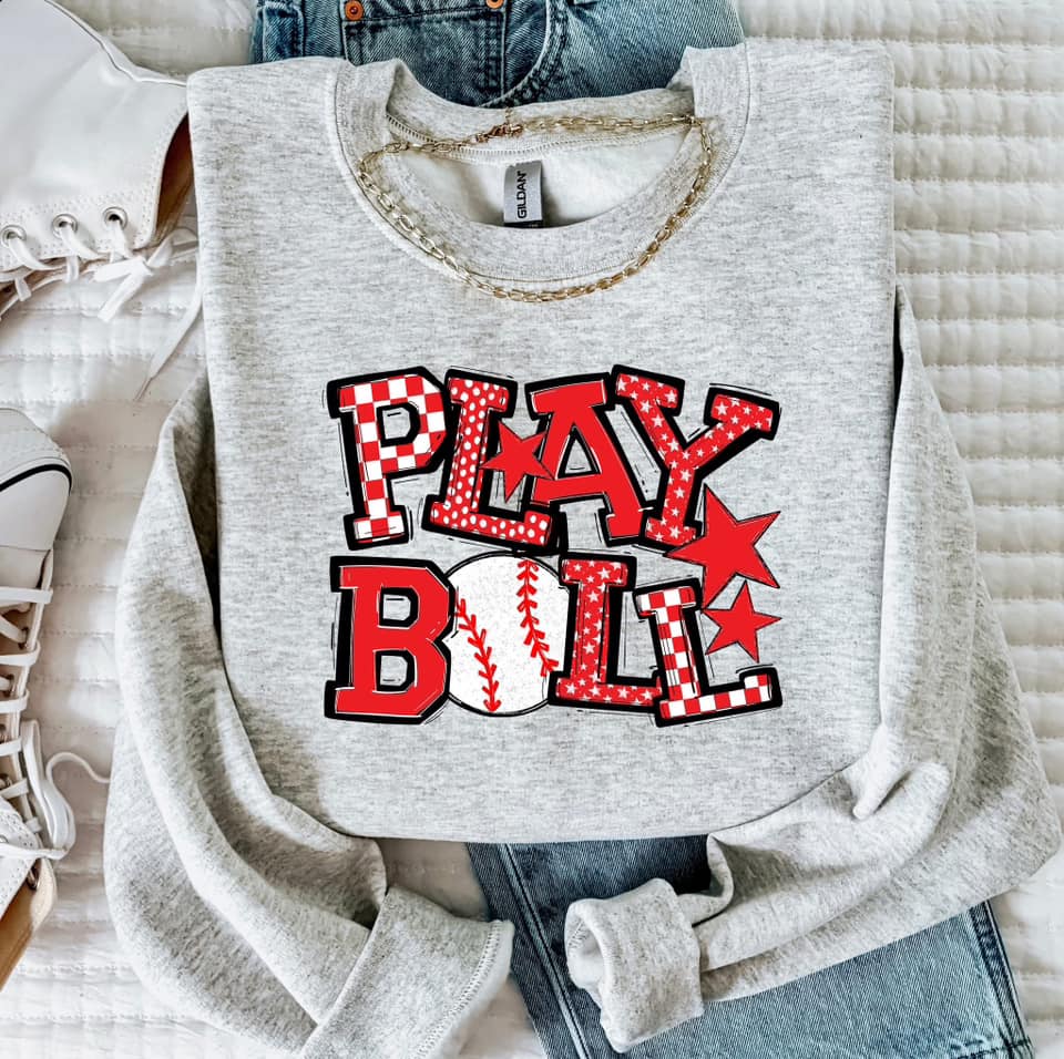 PLAY BALL RED BASEBALL