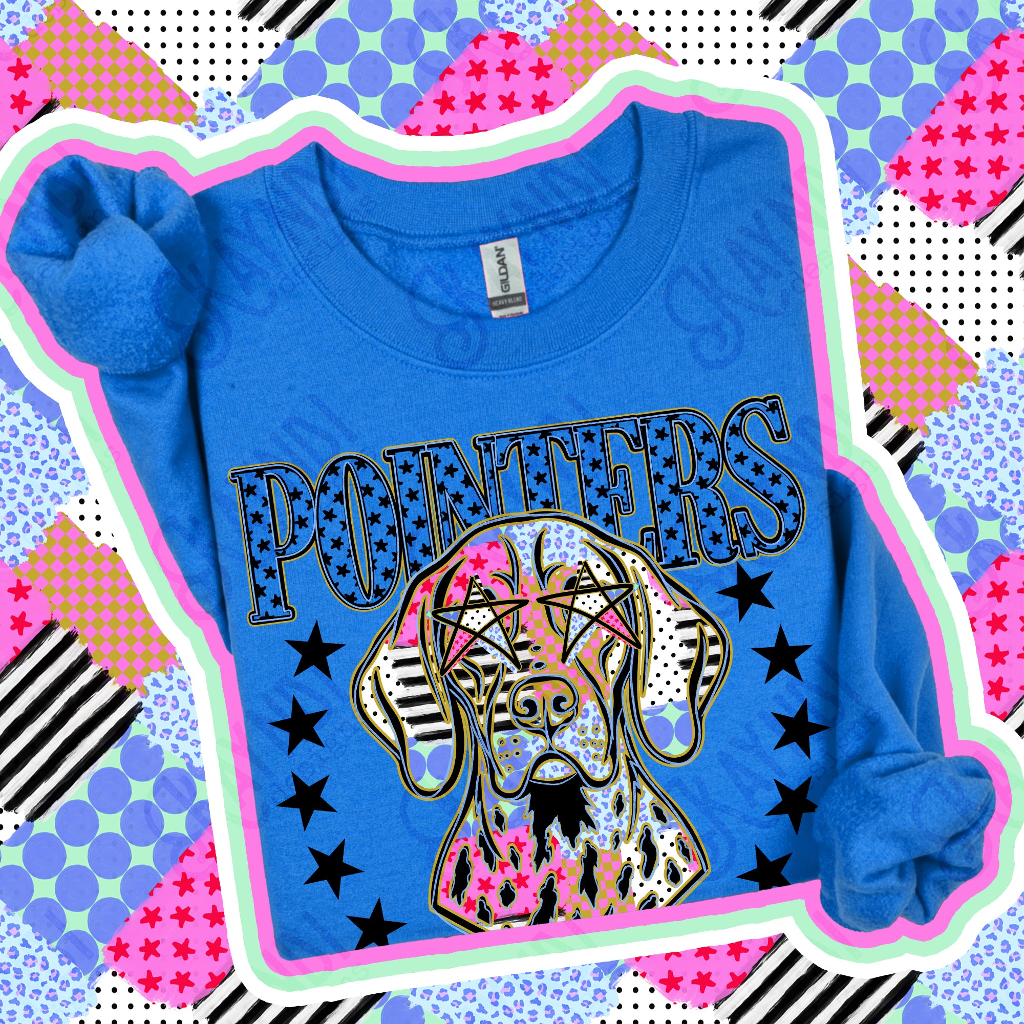 Patchwork Varsity Stars Mascots Pointers design