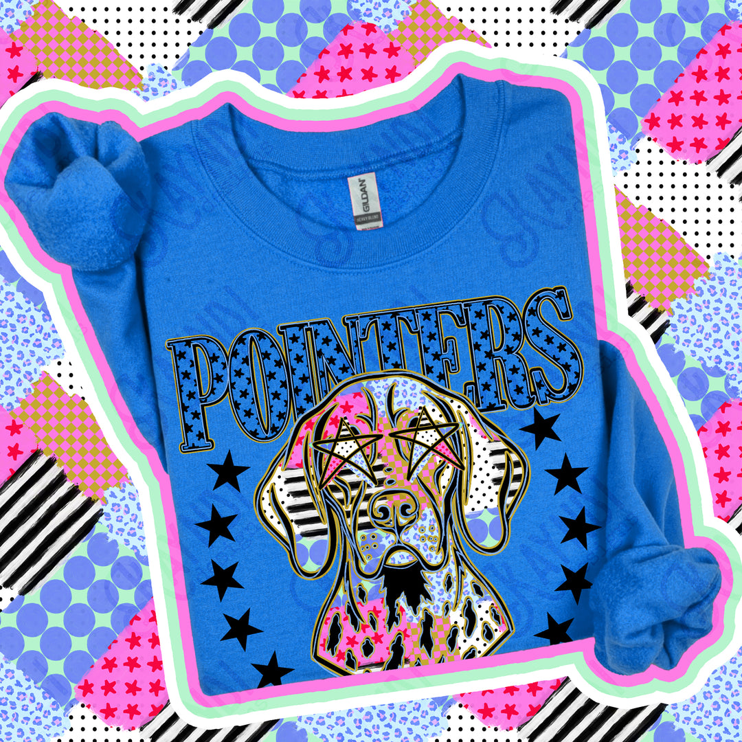Pointers Patchwork Varsity Stars mascot DTF transfer
