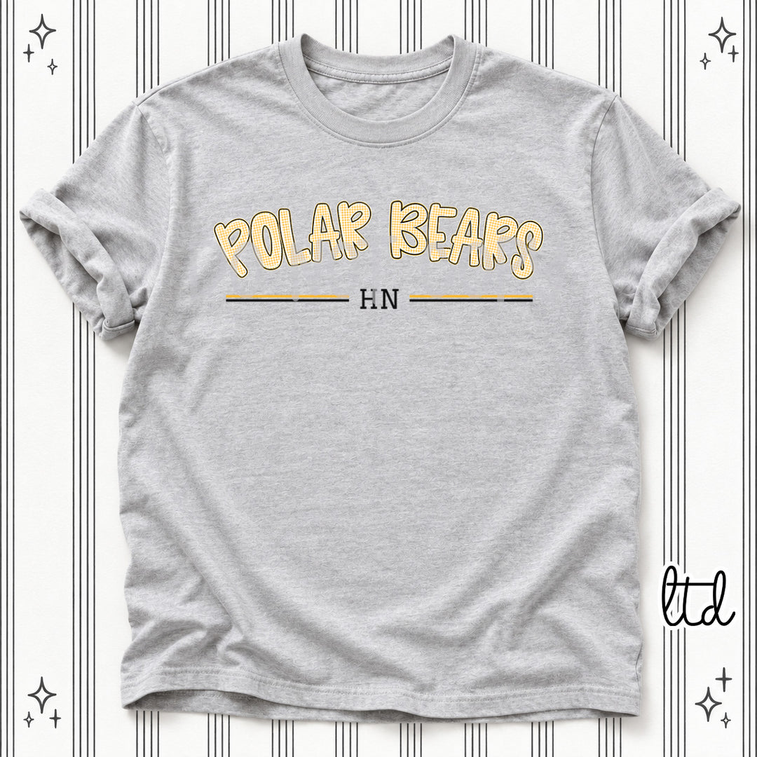 Polar Bears HN Black Yellow Gold Gingham School Spirit DTF transfer