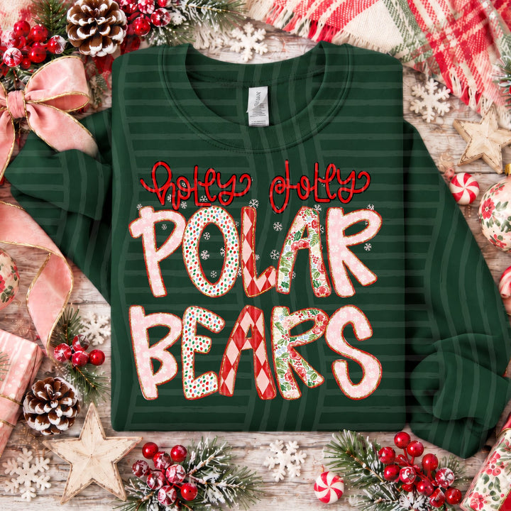 Polar Bears Holly Jolly Confetti Mascots DTF transfer