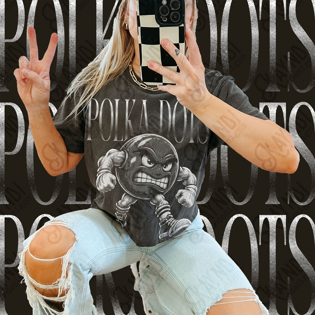 Halftone Mascots Polka Dots DTF transfer mockup