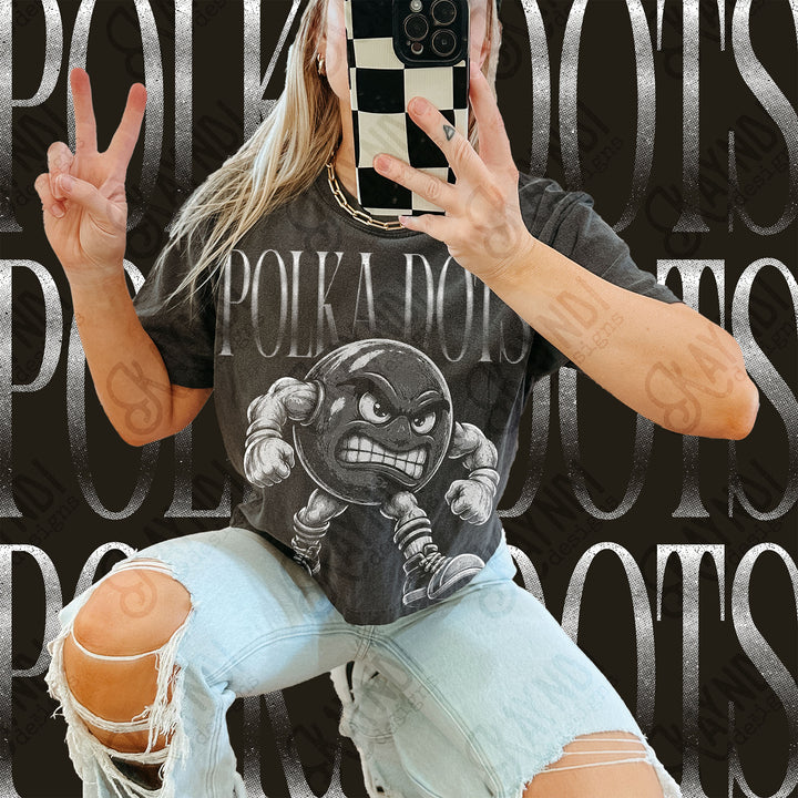 Halftone Mascots Polka Dots DTF transfer mockup