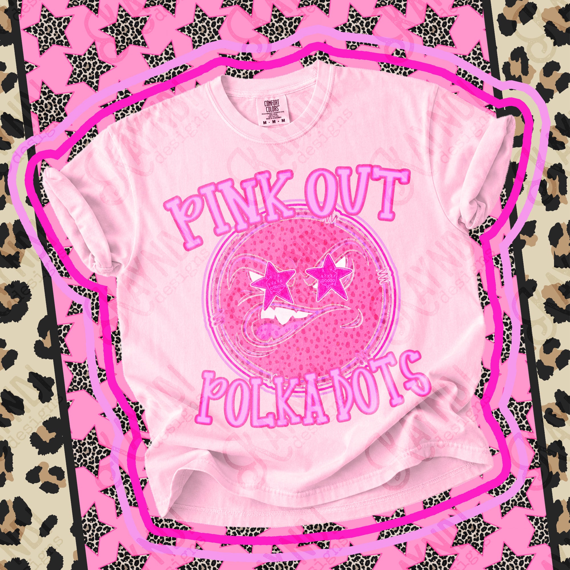 Pink Out Mascots Polka Dots mockup