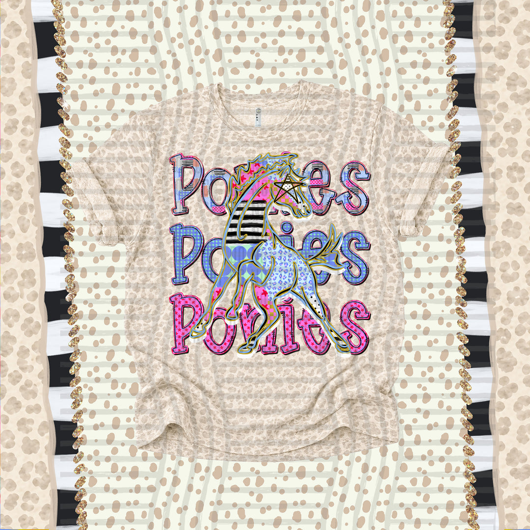 Ponies Dolly Doodle mascot DTF transfer