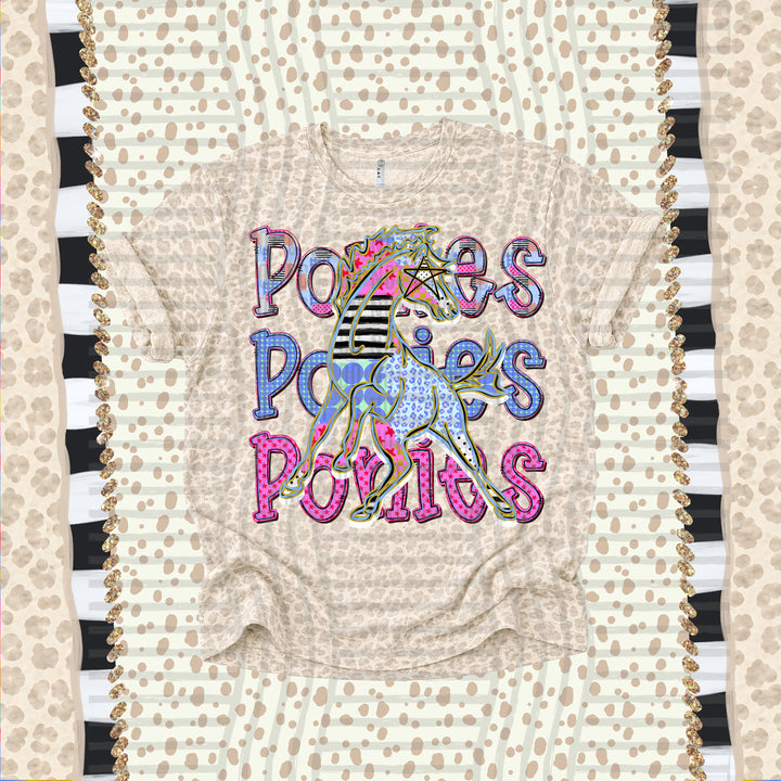 Ponies Dolly Doodle mascot DTF transfer
