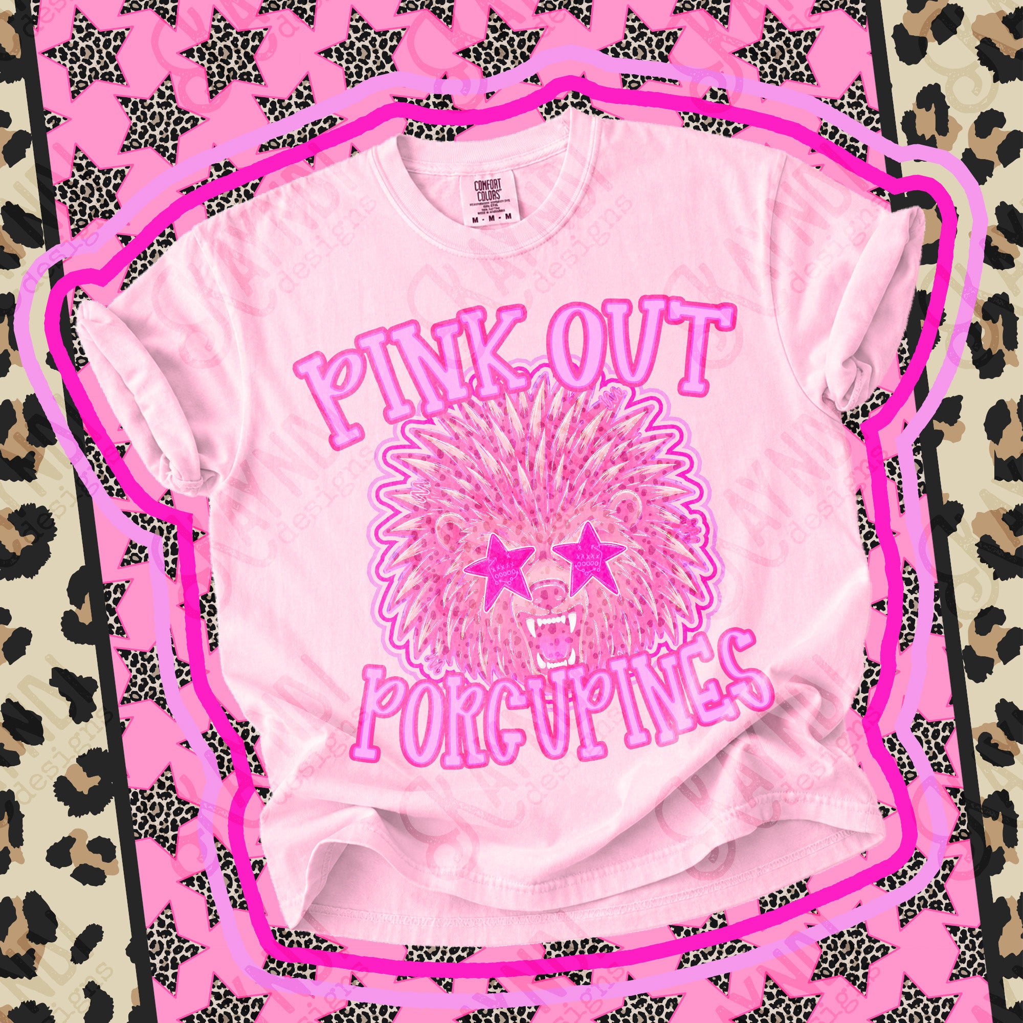 Pink Out Mascots Porcupines mockup