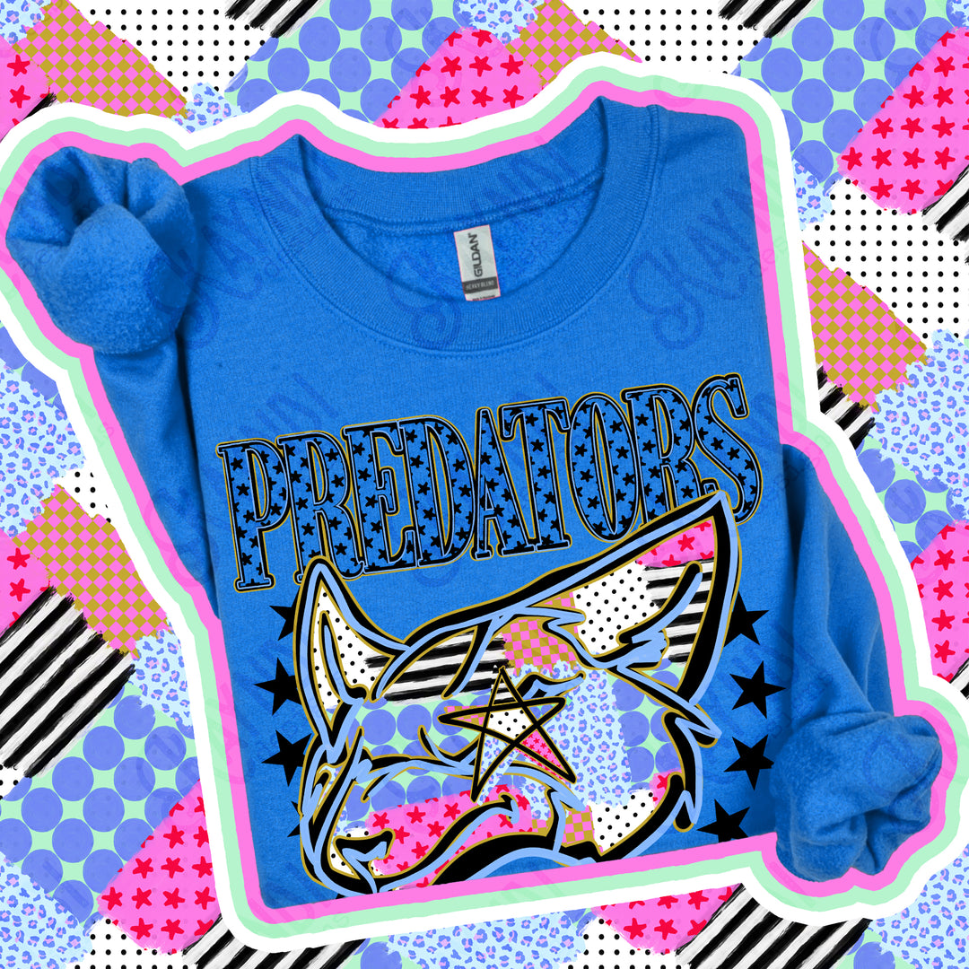 Predators Patchwork Varsity Stars mascot DTF transfer