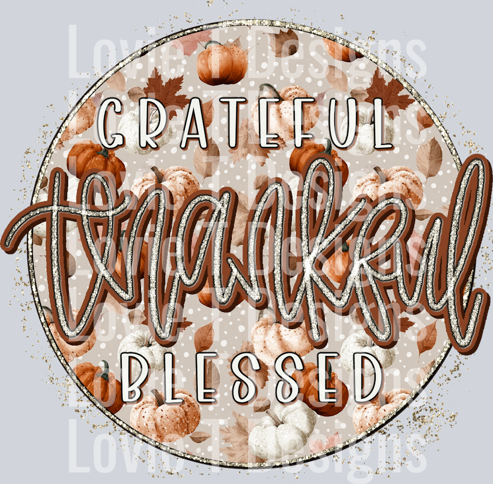 Preppy Pumpkin Circle Thankful