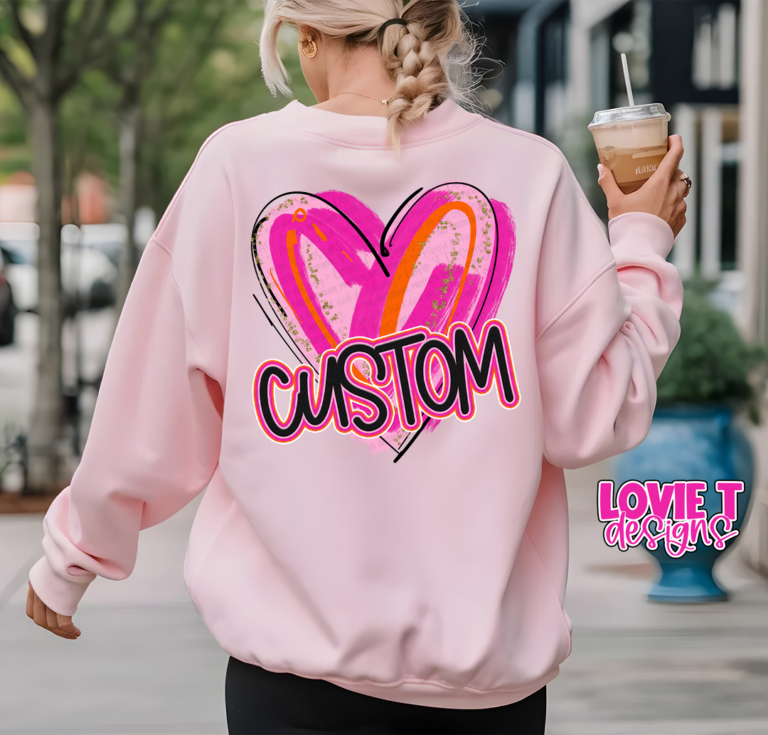 Pretty In Pink Heart with Name Mockup-[DTF Transfer]-Lovie T Designs