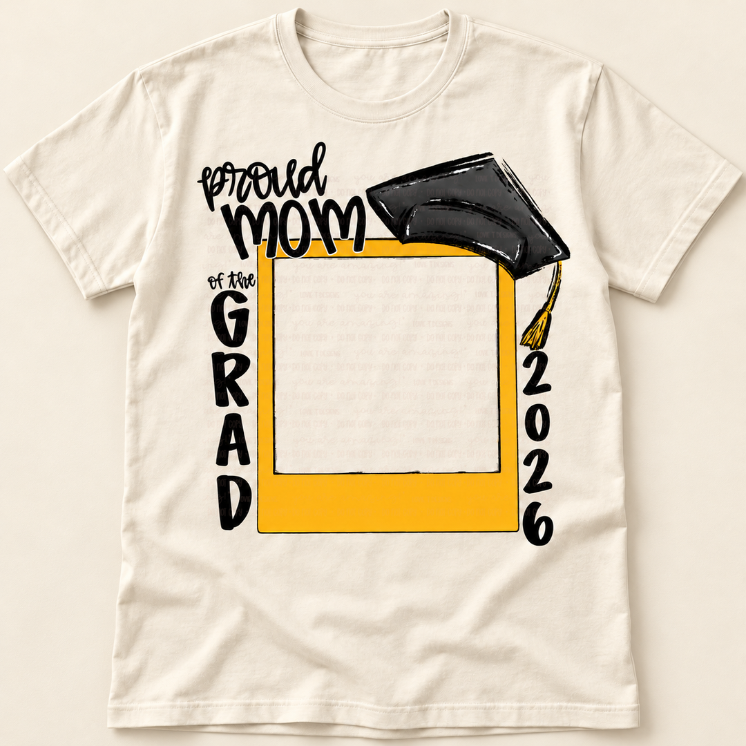 Proud Grad Photo Frame 2026 customizable DTF transfer mockup