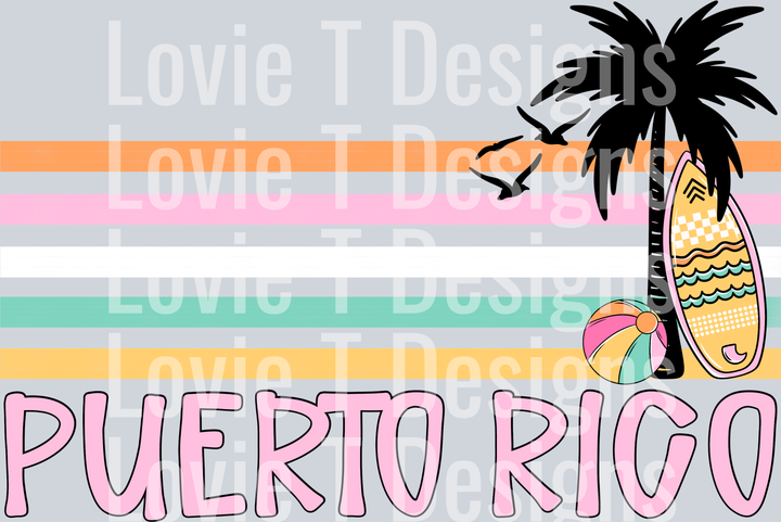 Puerto Rico Retro Stripe