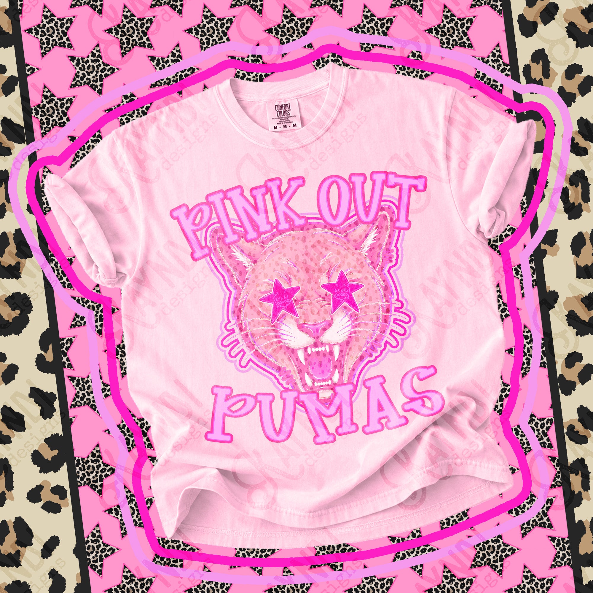 Pink Out Mascots Pumas mockup