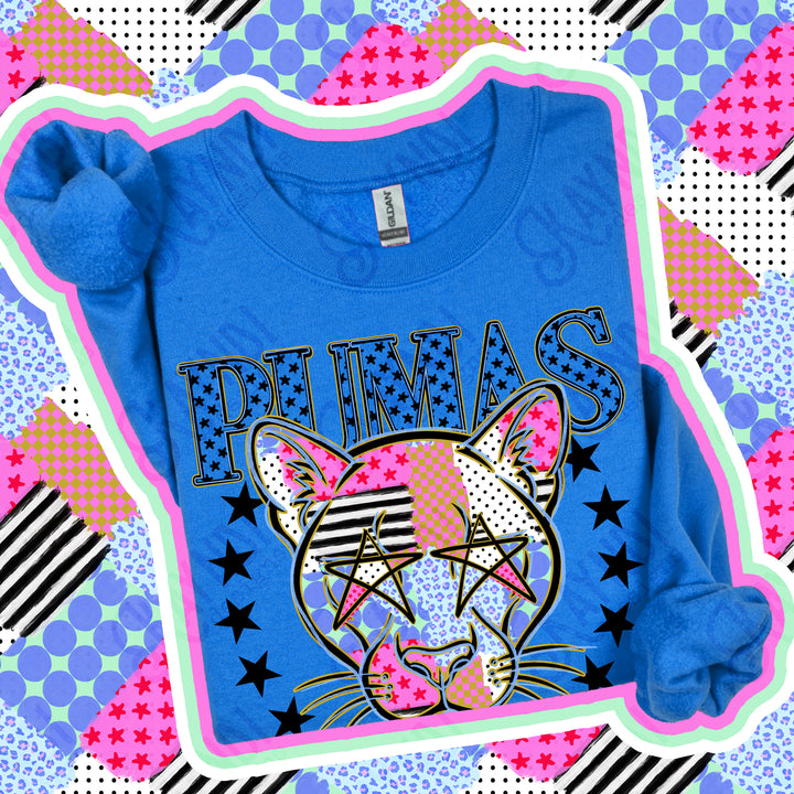 Pumas Patchwork Varsity Stars mascot DTF transfer