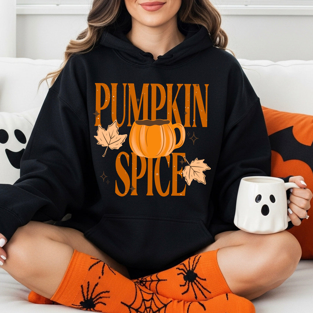 PUMPKIN SPICE AUTUMN LEAVES fall DTF transfer design