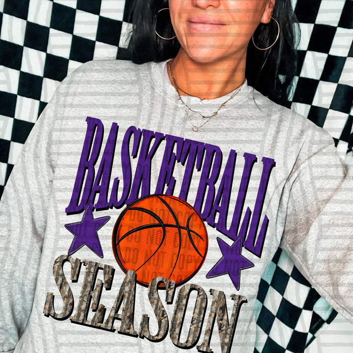 Purple Basketball Season DTF transfer
