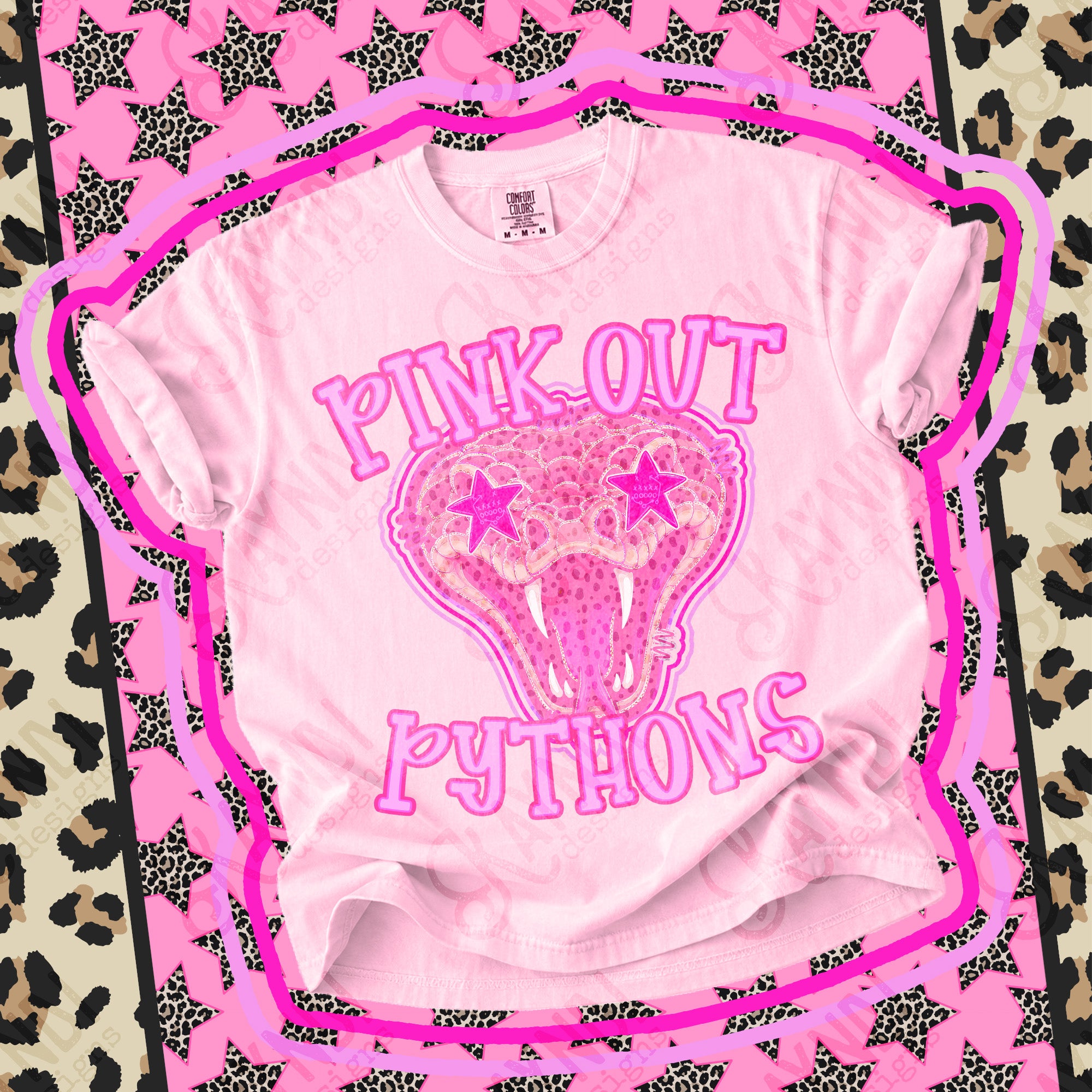 Pink Out Mascots Pythons mockup