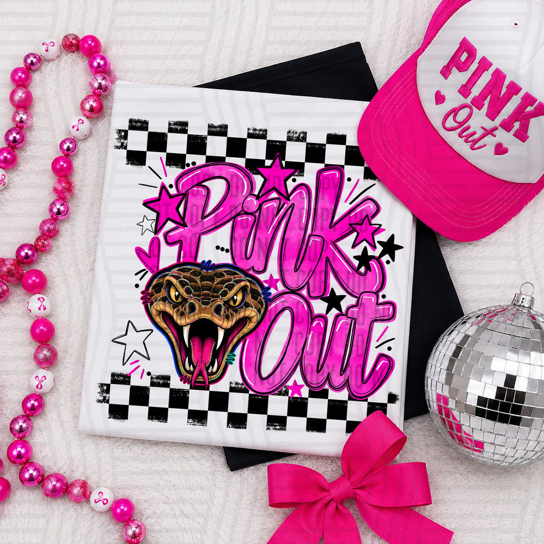 Pythons Pink Out mascot DTF transfer