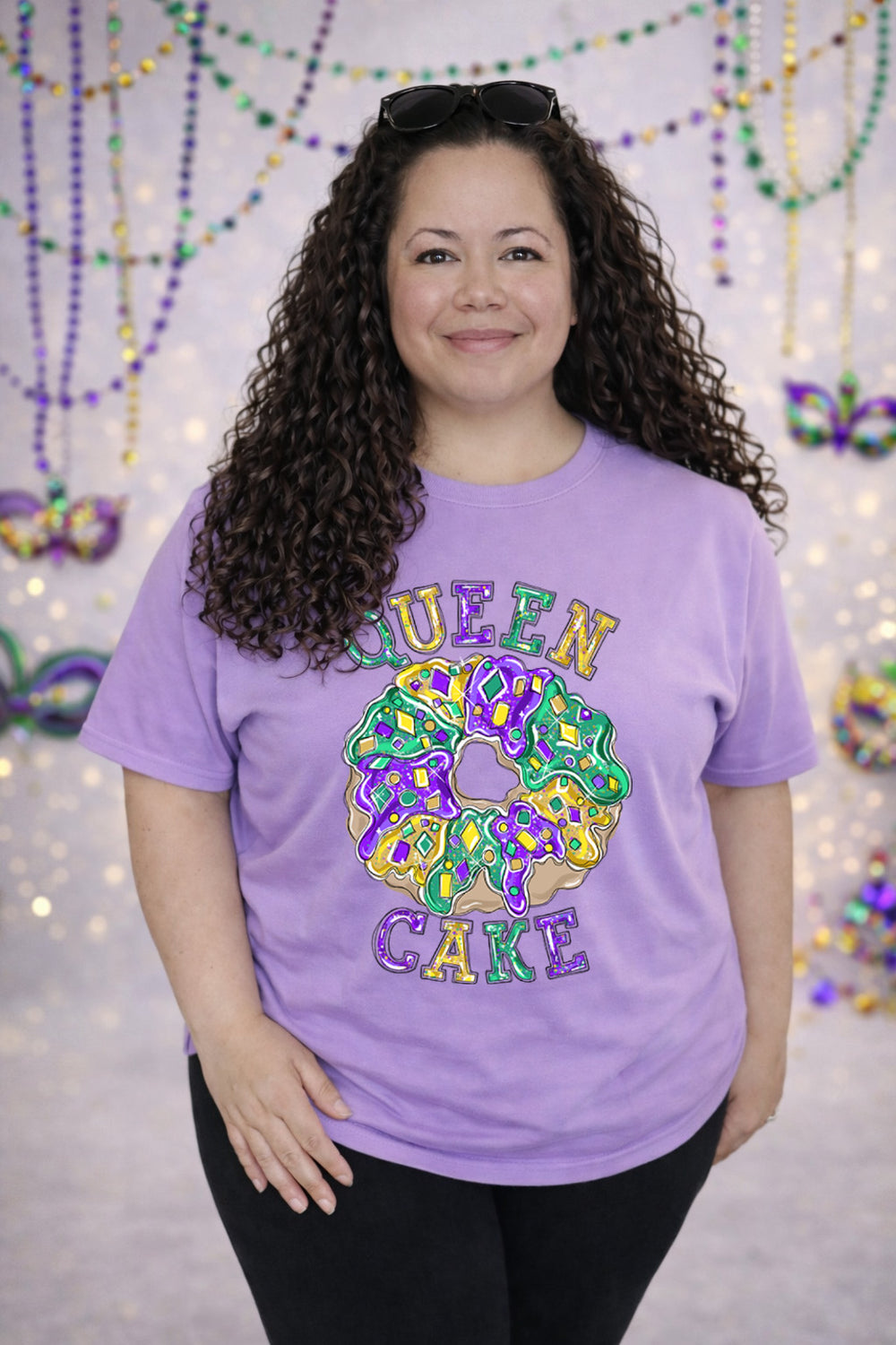 Queen Cake Mardi Gras DTF transfer design