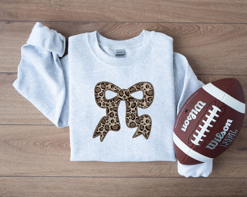 Quilted Bow Leopard DTF transfer design – image 1
