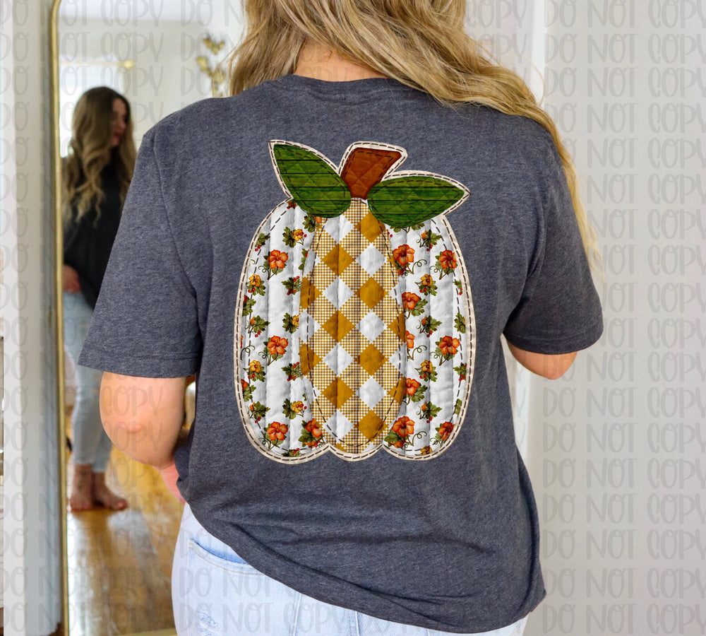 Quilted Pumpkin DTF transfer design – image 1