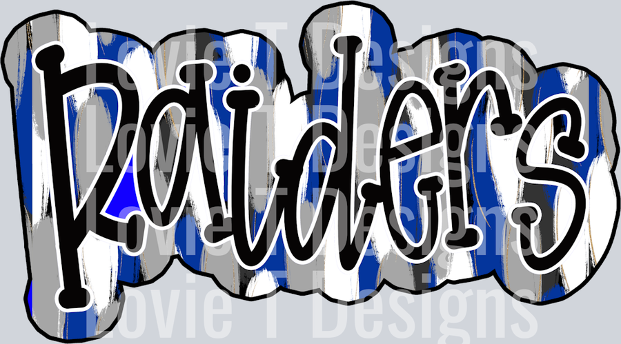 RAIDERS FUNKY SERIF ROYAL PAPER THICK OUTLINE