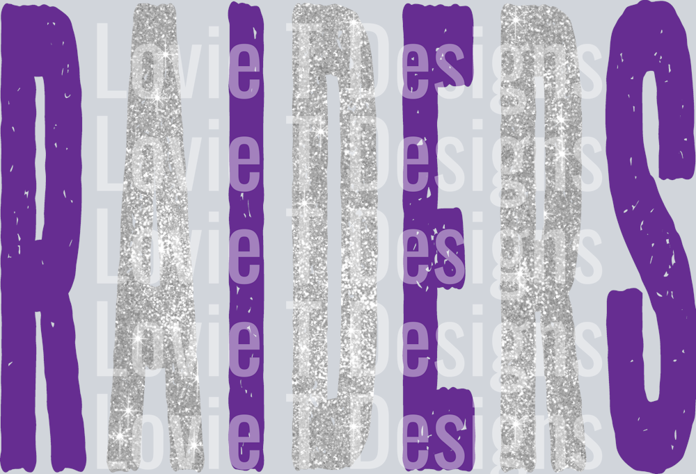 RAIDERS PURPLE AND SILVER GRUNGE MASCOT