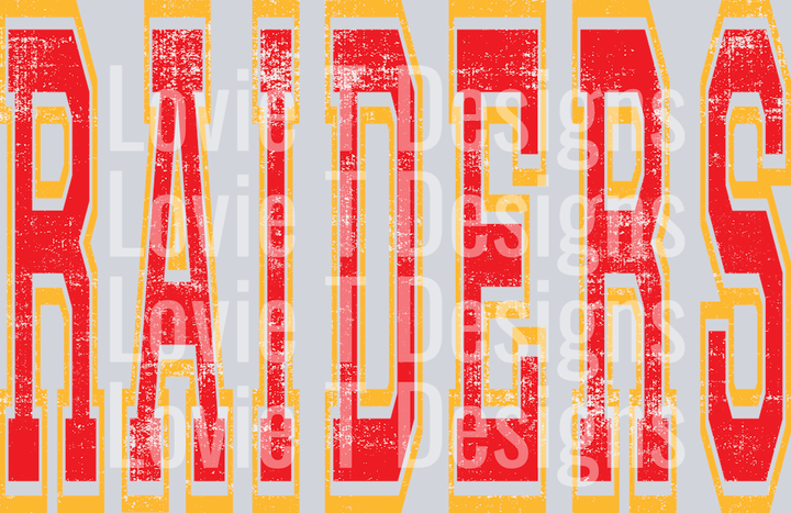 RAIDERS RED AND YELLOW VARSITY STYLE