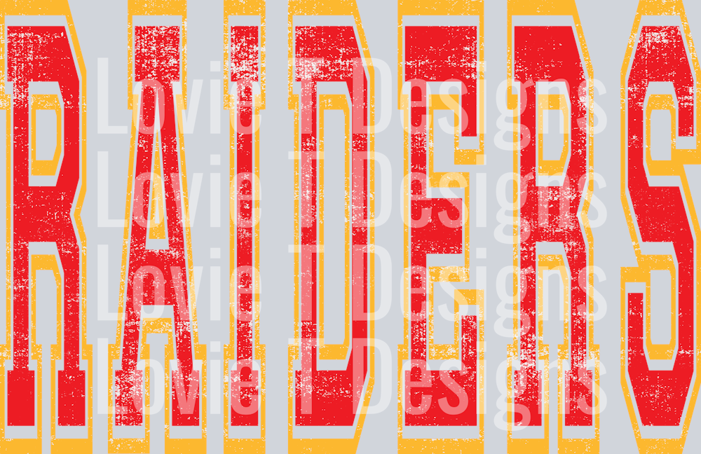 RAIDERS RED AND YELLOW VARSITY STYLE