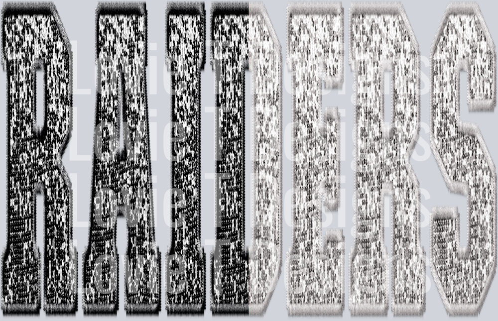 RAIDERS SPLIT SEQUIN BLACK AND WHITE