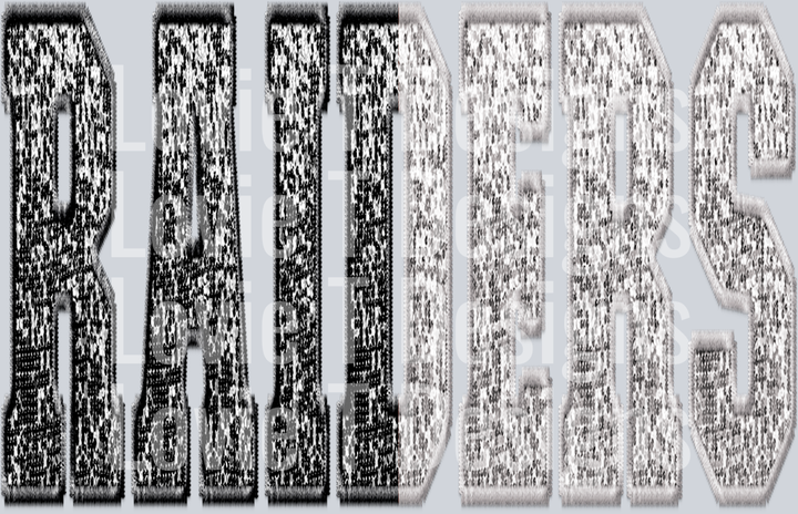RAIDERS SPLIT SEQUIN BLACK AND WHITE