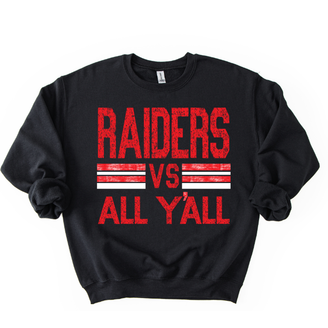Raiders Vs All Y'all Red and White – DTF Transfer