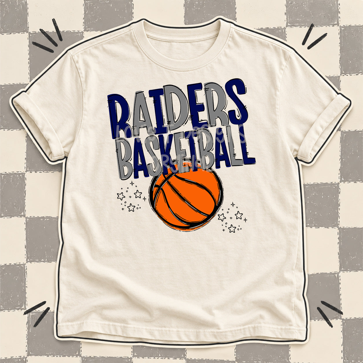 Team Go Basketball Mascots Raiders Navy Gray design