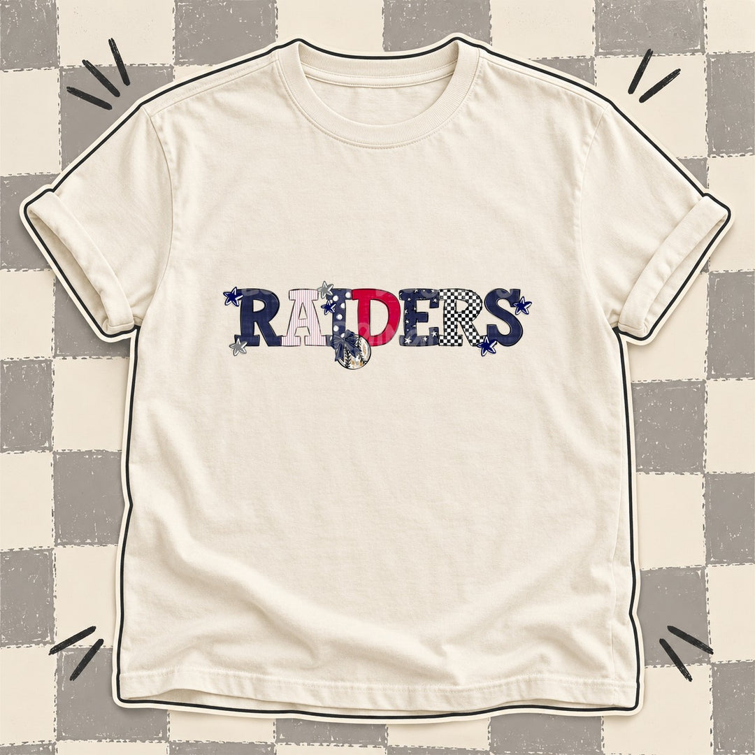 Raiders Navy Gray White Red Mixed Doodle Baseball Mascots – Mascot Colors DTF transfer mockup