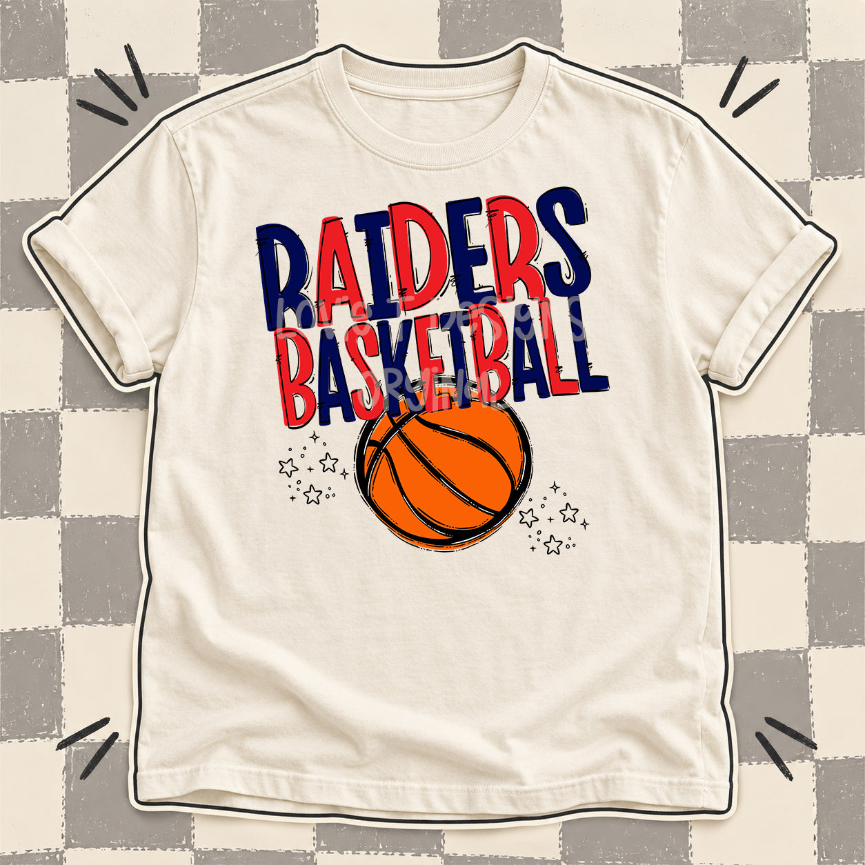 Team Go Basketball Mascots Raiders Navy Red design