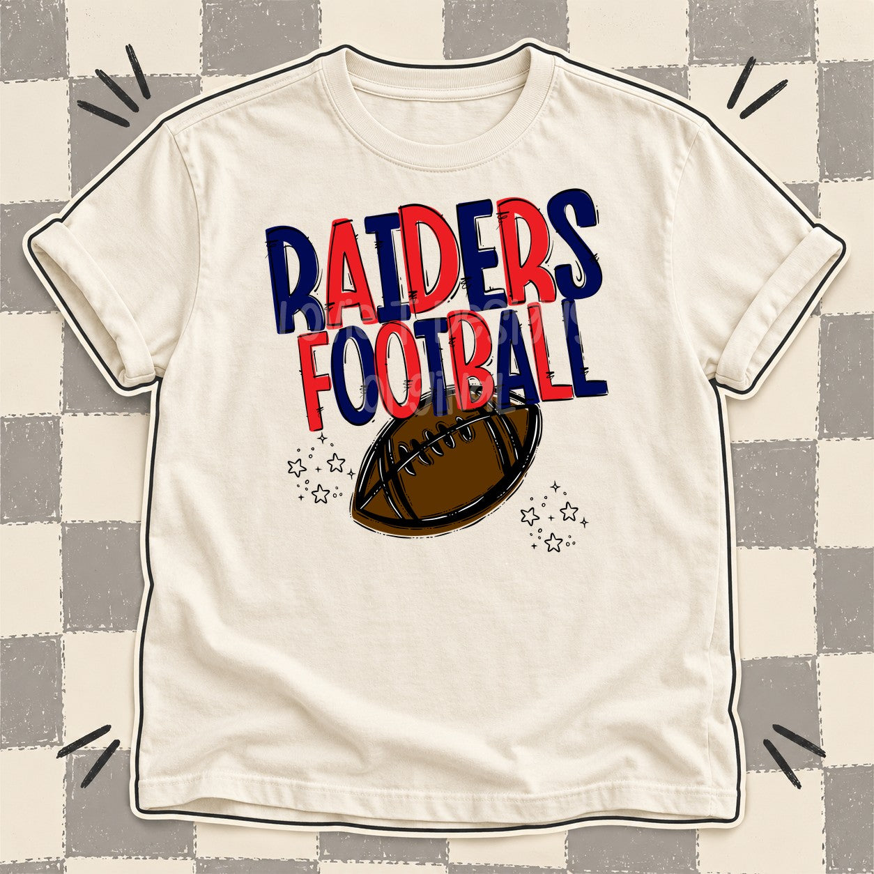 Team Go Football Mascots Raiders Navy Red design