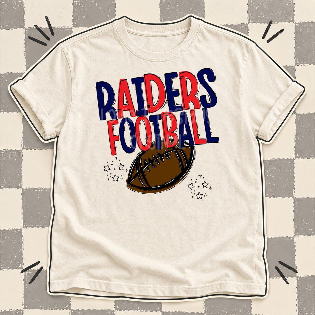 Raiders Navy Red Team Go Football Mascots DTF transfer mockup