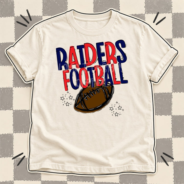Raiders Navy Red Team Go Football Mascots DTF transfer mockup