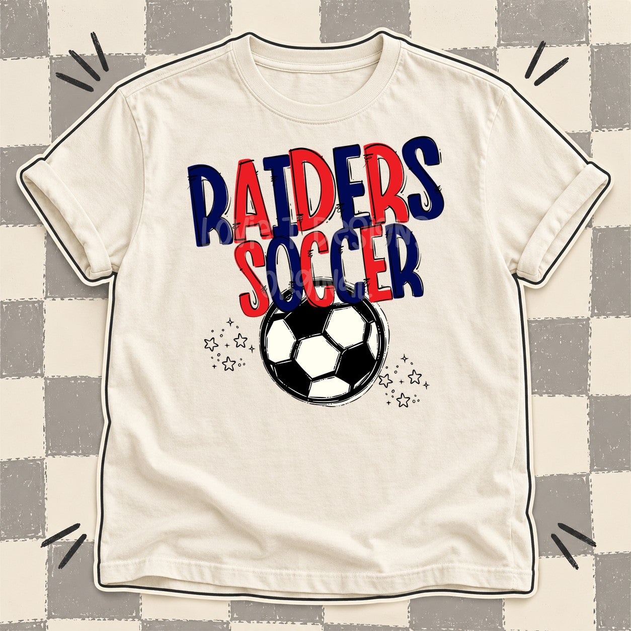 Team Go Soccer Mascots Raiders Navy Red design