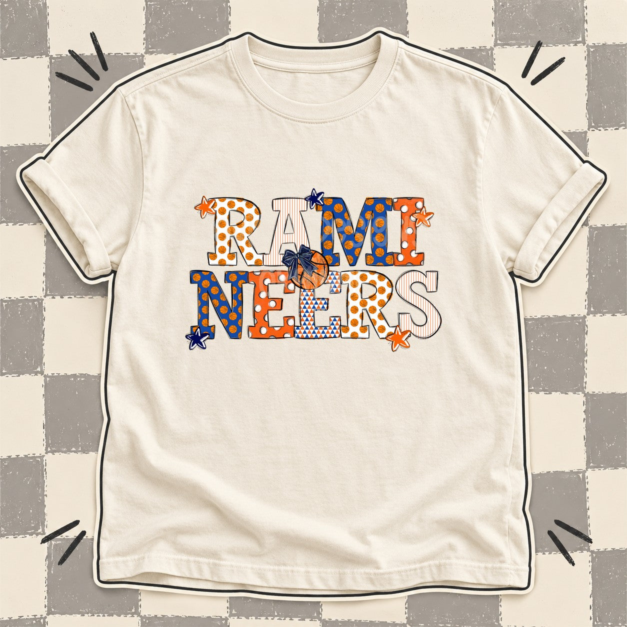 Mixed Doodle Basketball Mascots – Court Classic Ramineers design