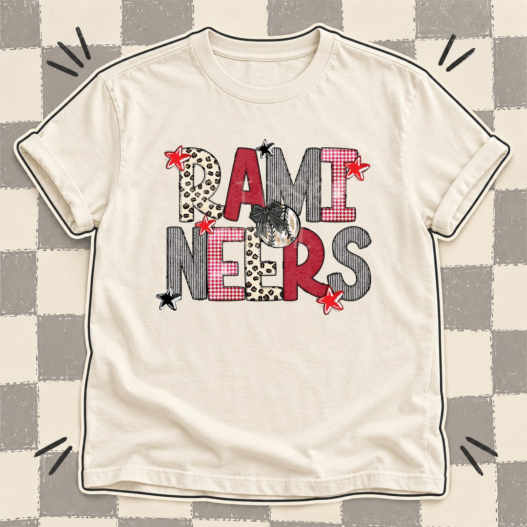 Ramineers Mixed Doodle Baseball Mascots – Stitched Ballpark DTF transfer mockup