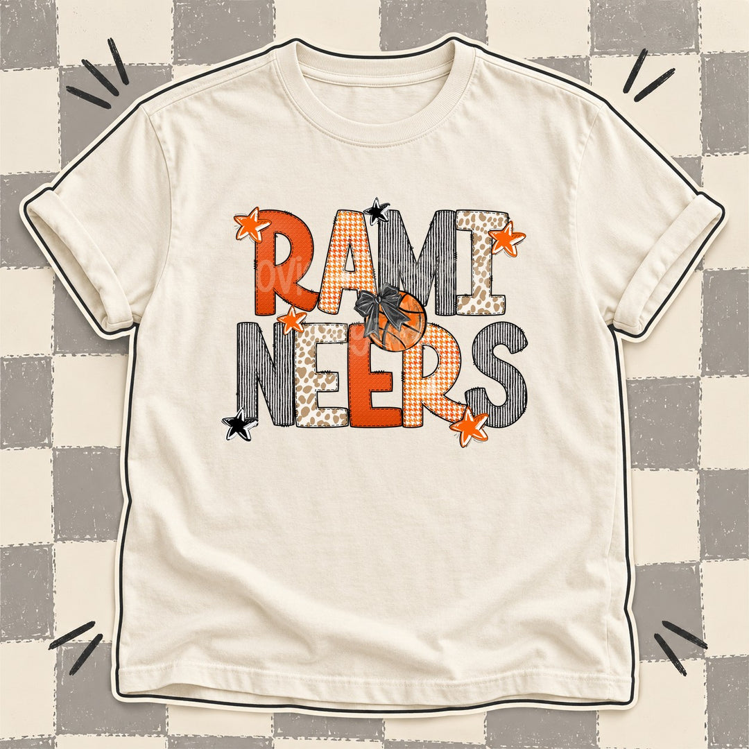 Ramineers Mixed Doodle Basketball Mascots – Hoops Houndstooth DTF transfer mockup