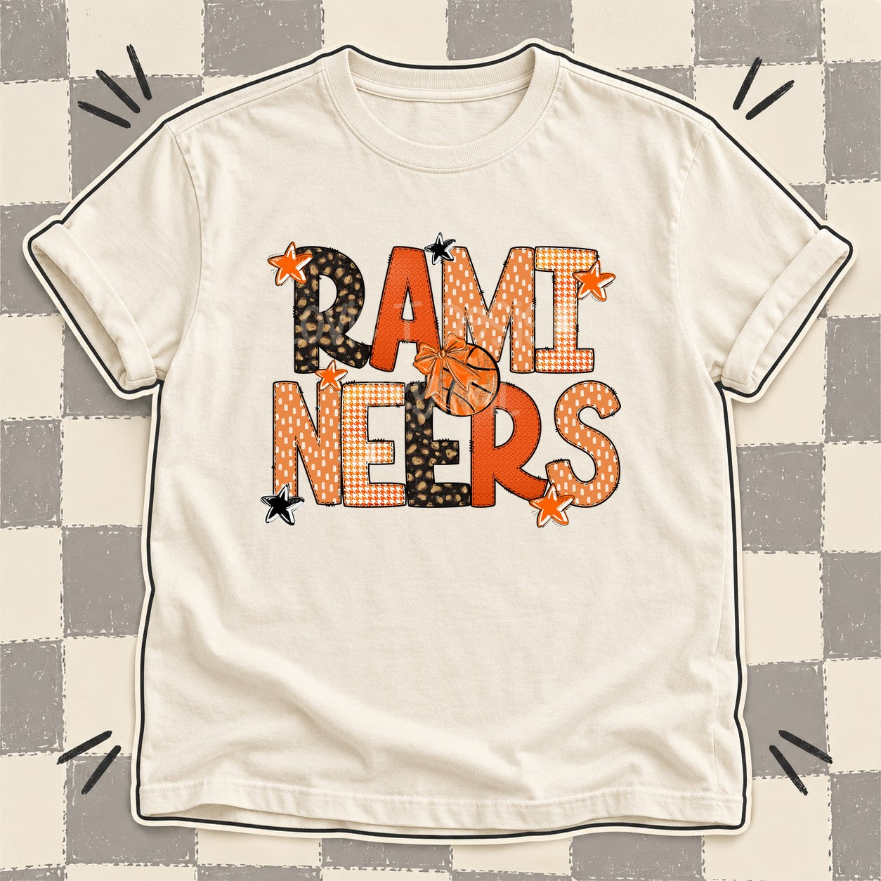 Mixed Doodle Basketball Mascots – Leopard Court Ramineers design