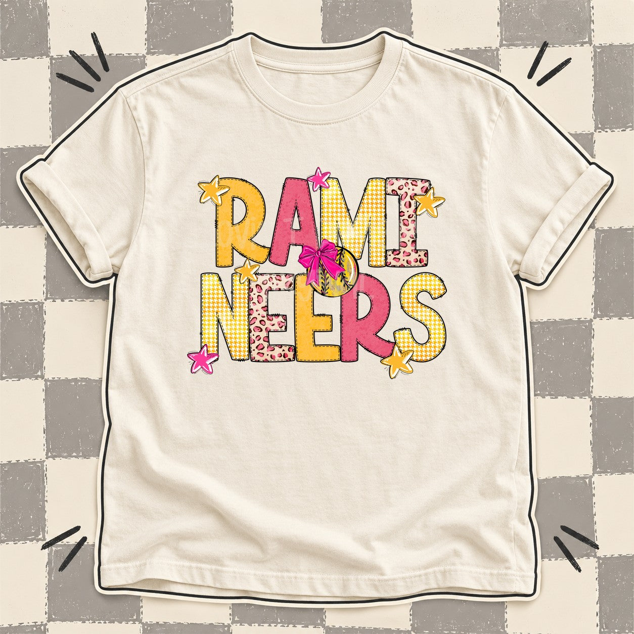 Mixed Doodle Softball Mascots – Stitched Softball Ramineers design