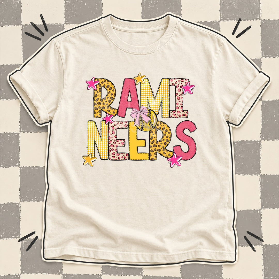 Ramineers Mixed Doodle Softball Mascots – Sunshine Leopard DTF transfer mockup