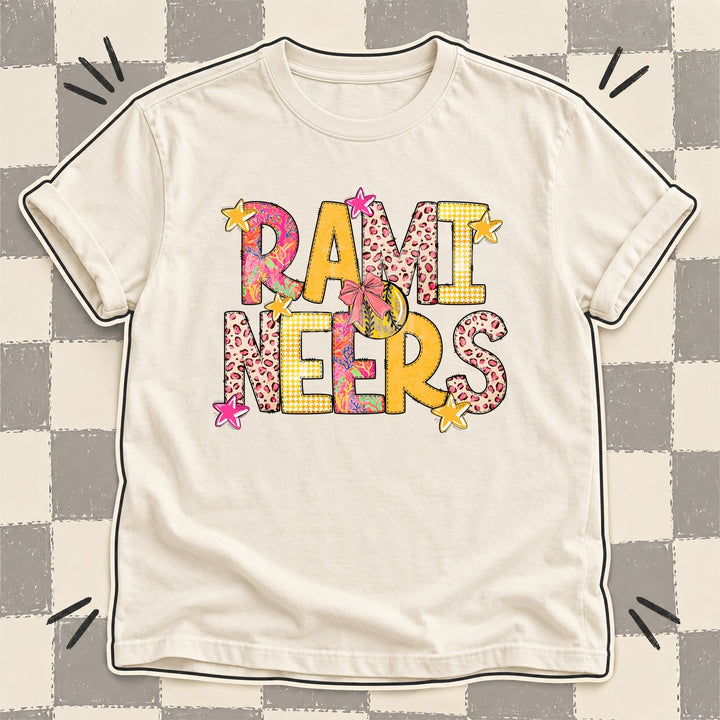 Ramineers Mixed Doodle Softball Mascots – Softball Brights DTF transfer mockup